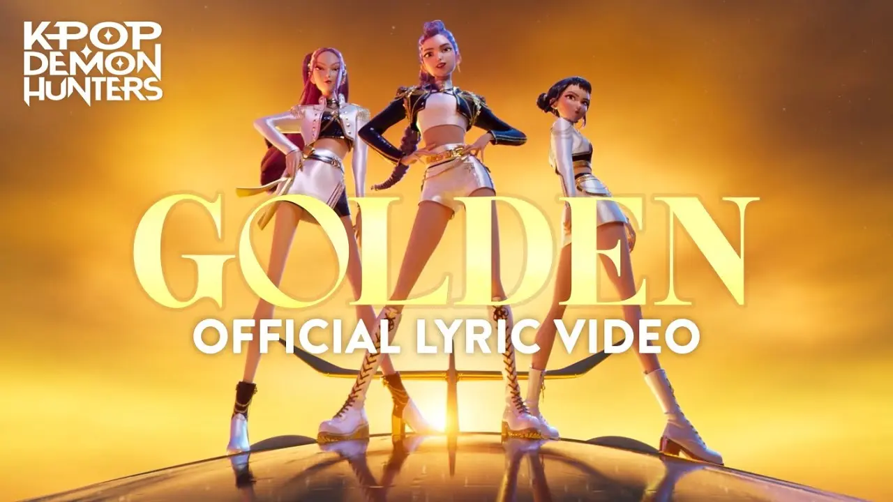 《K-Pop 獵魔女團》〈Golden〉官方歌詞影片畫面